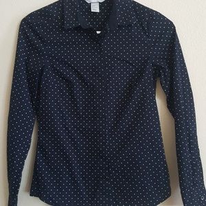 H&M Navy Polka Dot Button Up